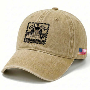 Chupacabra Hide And Seek Champion Since 1995 Washed Cotton Baseball Cap Cryptid Gift TS12 Print Your Wear