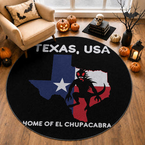 Chupacabra Texas Round Rug Home Of El Chupacabra Gothic Horror Gift