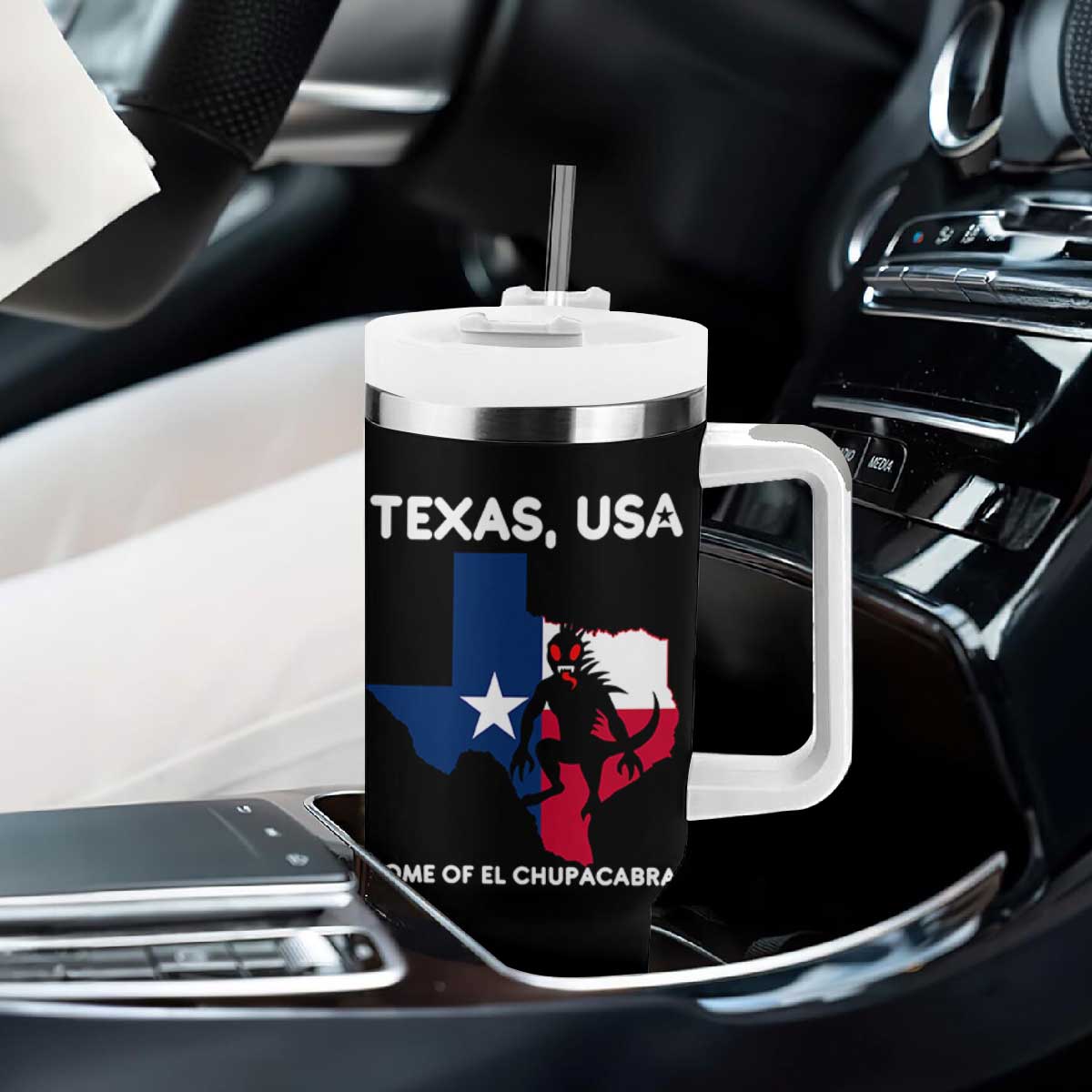 Chupacabra Texas Tumbler With Handle Home Of El Chupacabra Gothic Horror Gift TS12 Print Your Wear