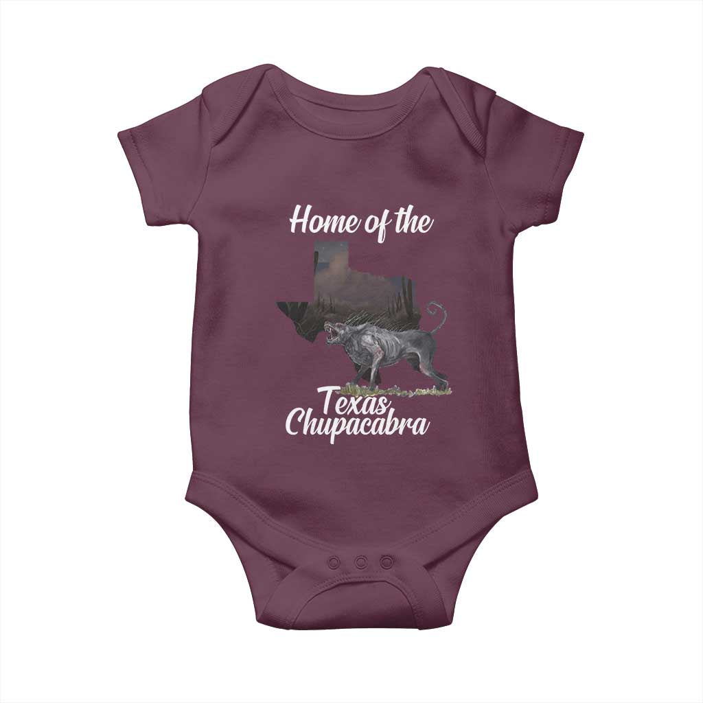 Chupacabra Baby Onesie Home Of The Texas Gothic Folklore Gift TS12 Maroon Print Your Wear
