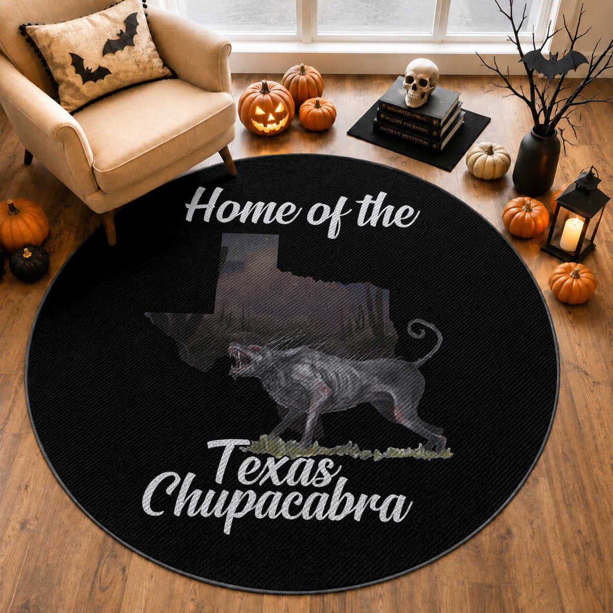 Chupacabra Round Rug Home Of The Texas Gothic Folklore Gift