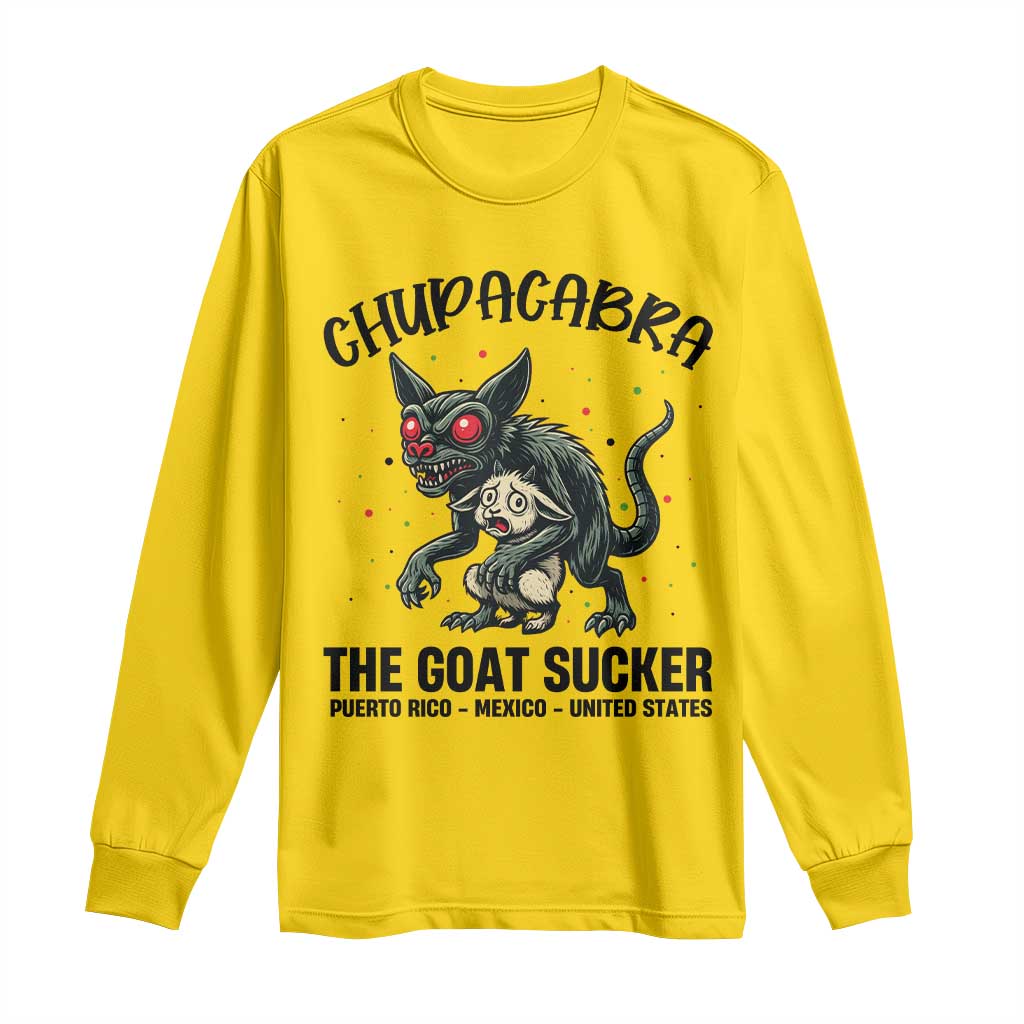 Chupacabra Long Sleeve Shirt The Goat Sucker Vintage Horror Cryptid Gift TS12 Daisy Print Your Wear