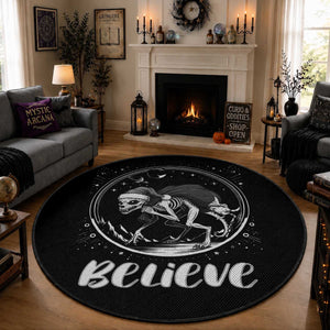 Chupacabra Round Rug Funny Believe Christmas Cryptid Gift