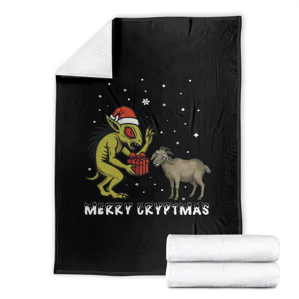 Funny Chupacabra Throw Blanket Merry Cryptmas Christmas Gift TS12 Black Print Your Wear