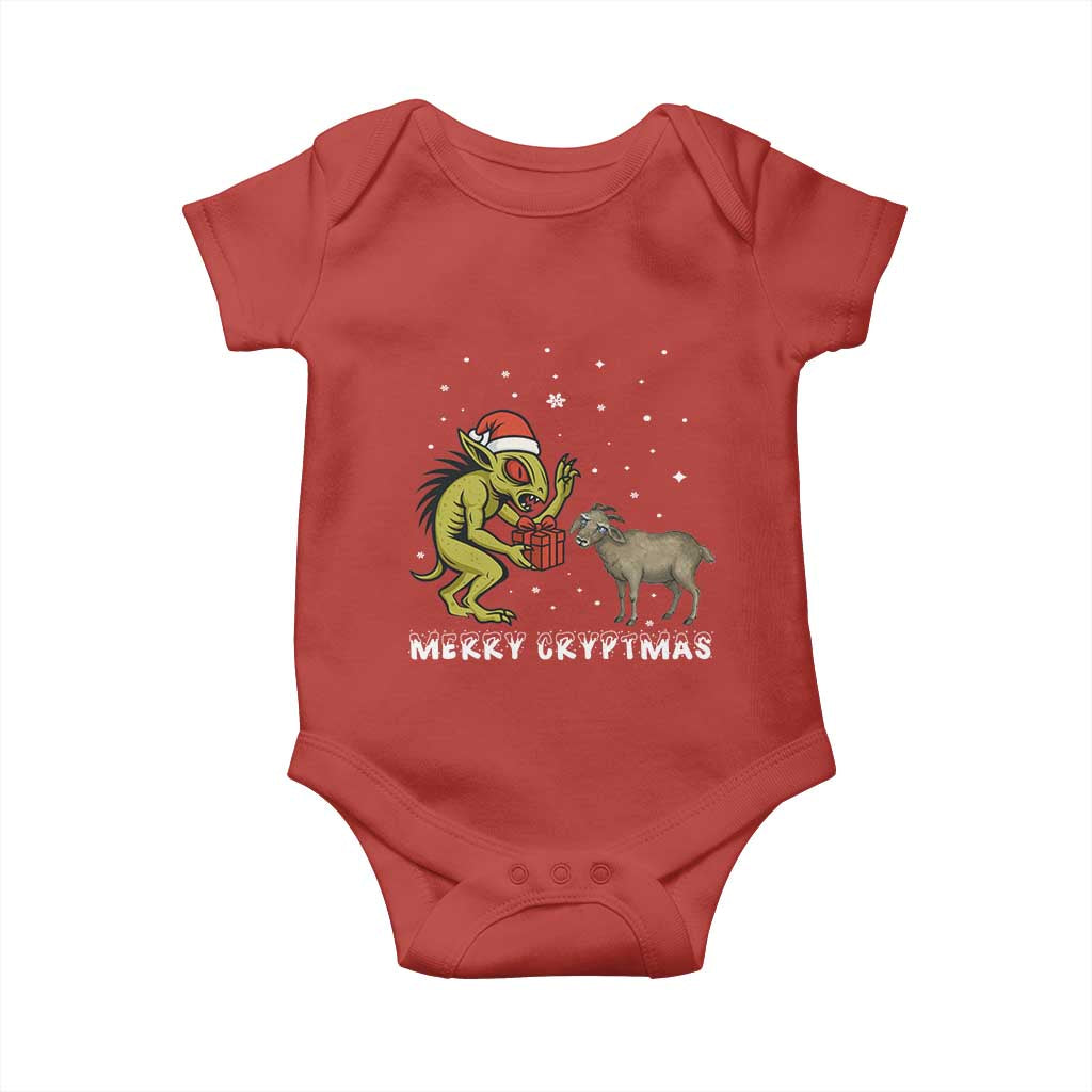 Funny Chupacabra Baby Onesie Merry Cryptmas Christmas Gift TS12 Red Print Your Wear