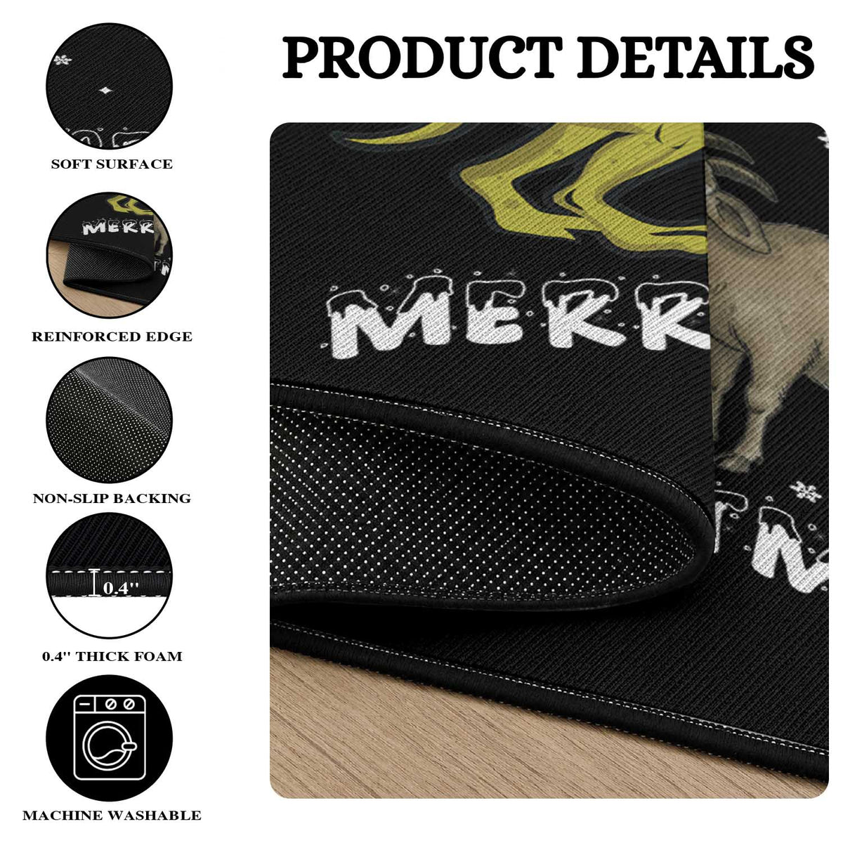 Funny Chupacabra Round Rug Merry Cryptmas Christmas Gift