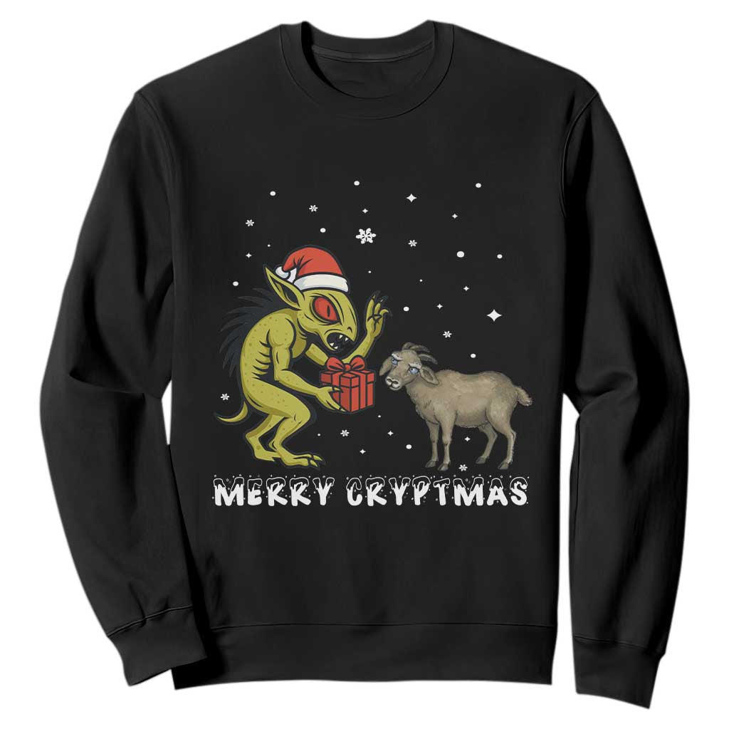 Funny Chupacabra Sweatshirt Merry Cryptmas Christmas Gift TS12 Black Print Your Wear
