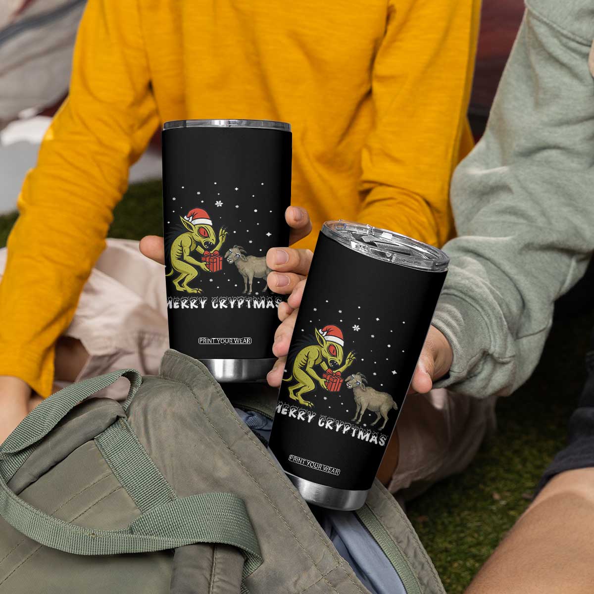 Funny Chupacabra Tumbler Cup Merry Cryptmas Christmas Gift TS12 Print Your Wear