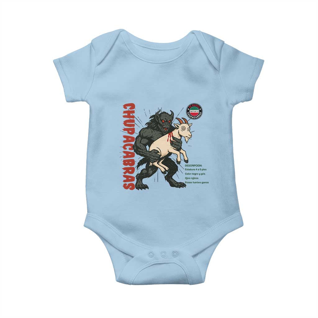 Chupacabra Baby Onesie Vintage Horror Cryptid Gift TS12 Light Blue Print Your Wear