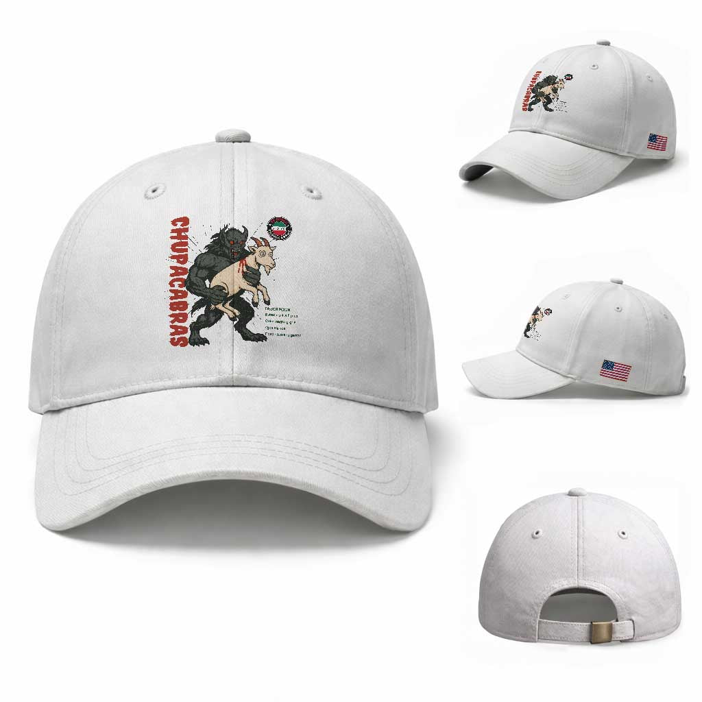 Chupacabra Baseball Cap Vintage Horror Cryptid Gift TS12 Baseball Cap Universal Fit White Print Your Wear