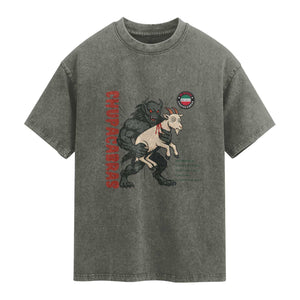 Chupacabra Washed Cotton T-Shirt Vintage Horror Cryptid Gift
