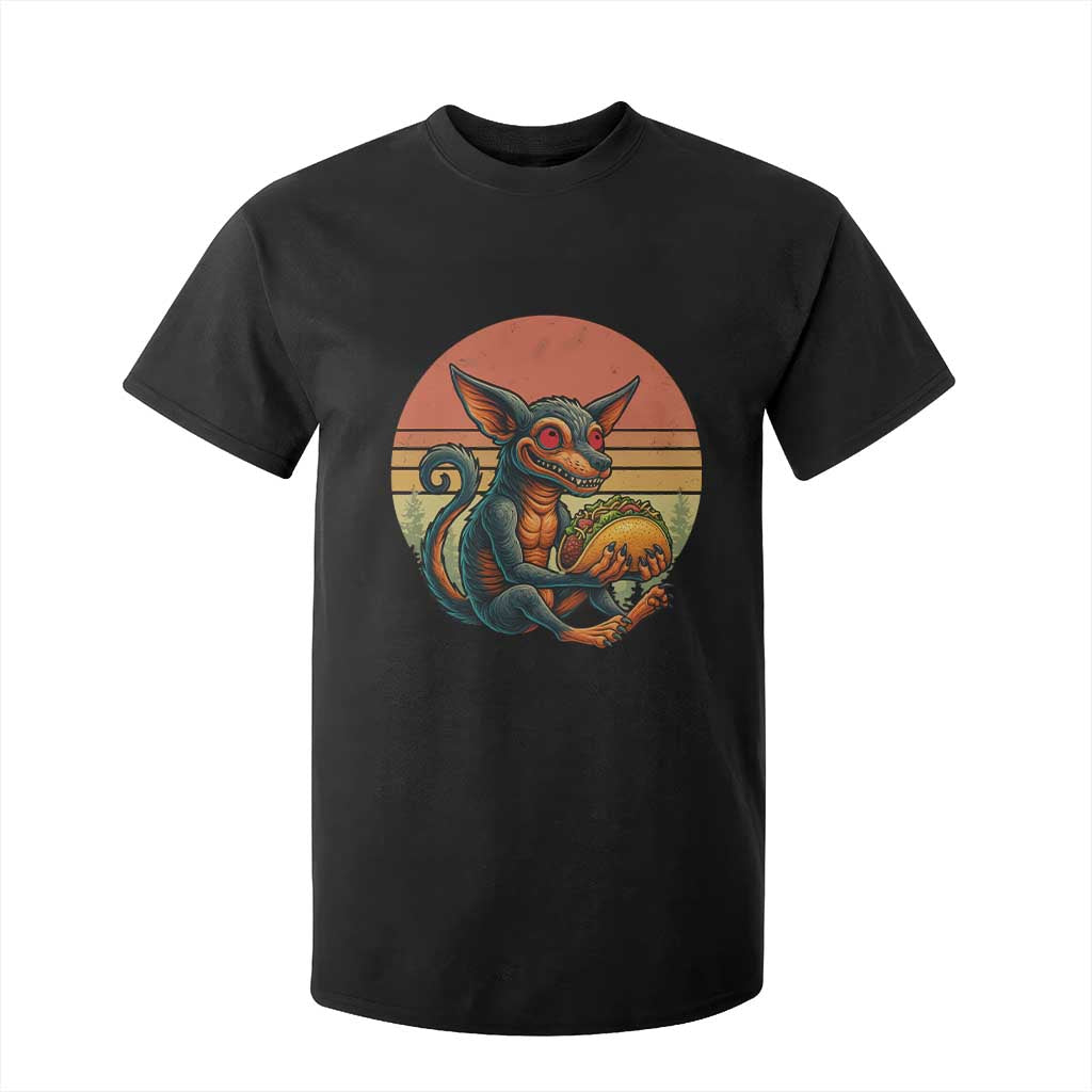 Funny Chupacabra Eat Tacos Cryptid Gift T Shirt For Kid TS12 Black Print Your Wear