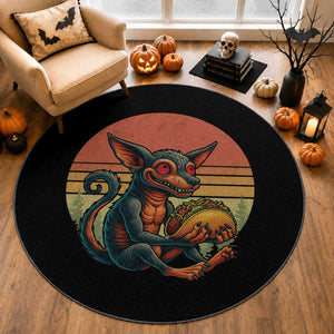 Funny Chupacabra Eat Tacos Cryptid Gift Round Rug