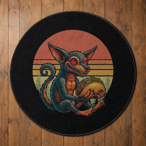 Funny Chupacabra Eat Tacos Cryptid Gift Round Rug