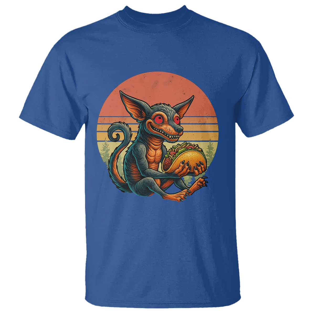 Funny Chupacabra Eat Tacos Cryptid Gift T Shirt TS12 Royal Blue Print Your Wear
