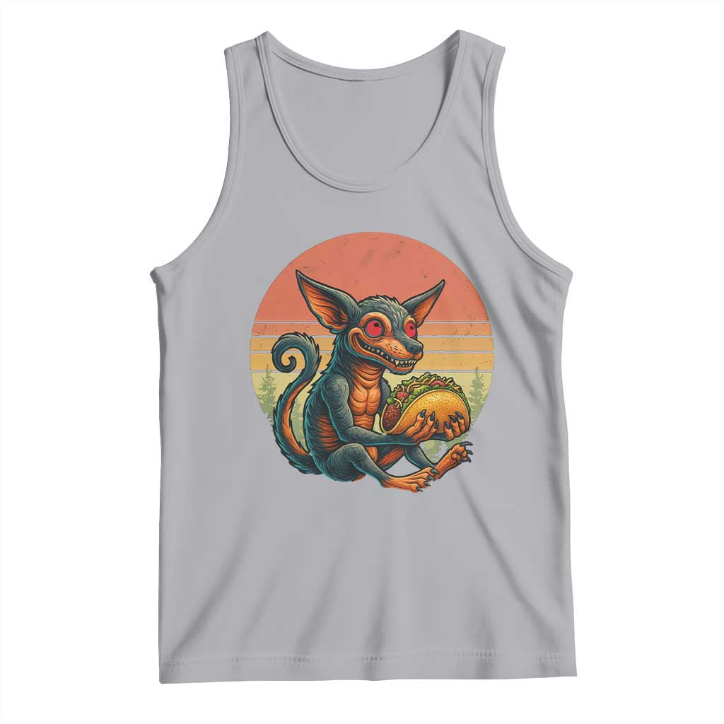 Funny Chupacabra Eat Tacos Cryptid Gift Tank Top TS12 Athletic Heather Print Your Wear