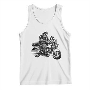Funny Bigfoot Police Riding Motorcycle Patrol Biker Cryptid Tank Top