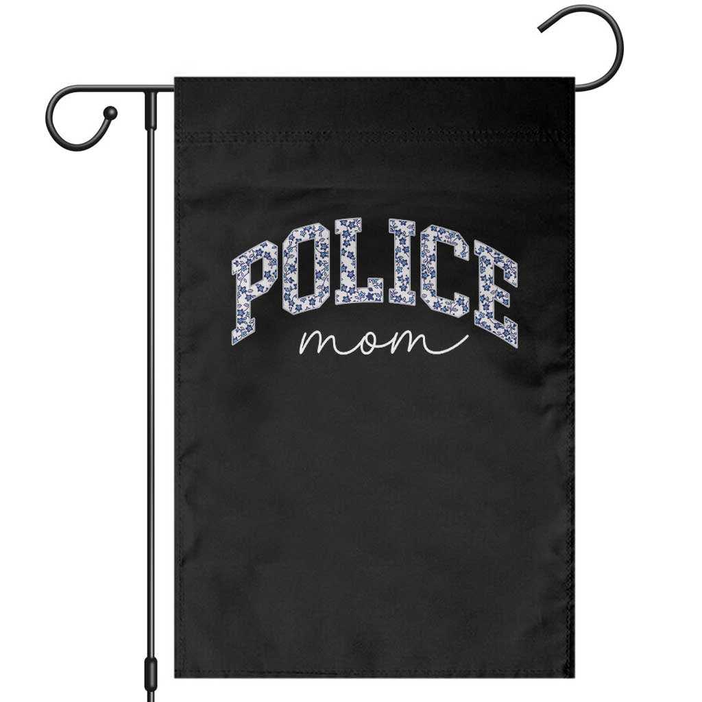 Police Mom Blue Floral Coquette Garden Flag Law Enforcement Gift