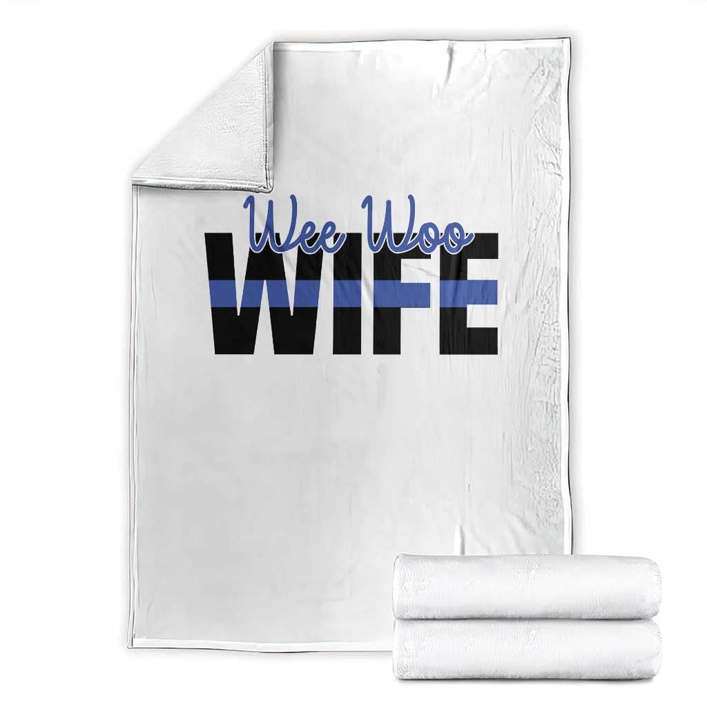 Police First Responder Spouse Throw Blanket Wee Woo Wife Proud Police Partner