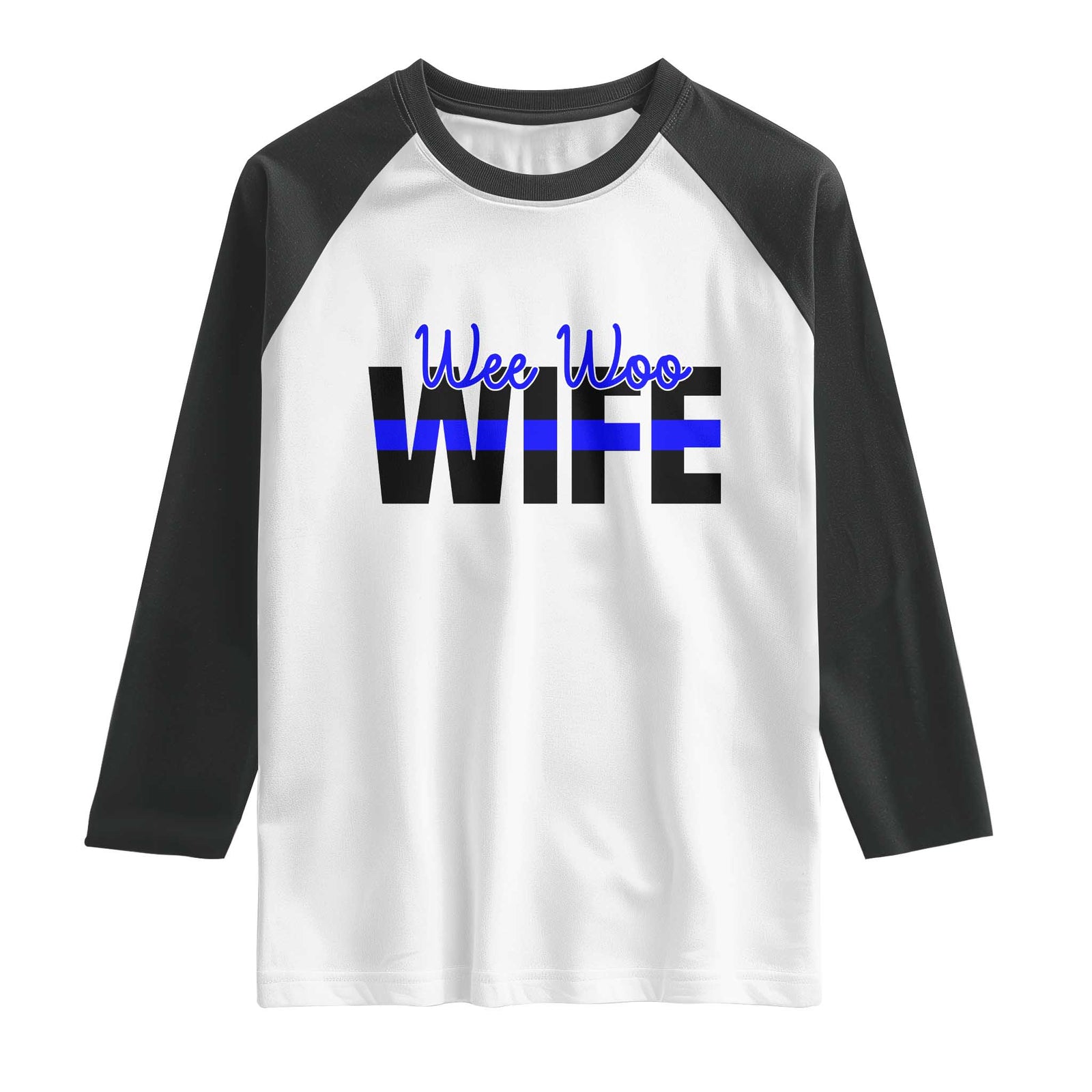 Police First Responder Spouse Raglan Shirt Wee Woo Wife Proud Police Partner