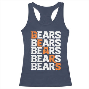Wild Bear Claws Outdoor Racerback Tank Top Grizzly Bear Stacked Typography
