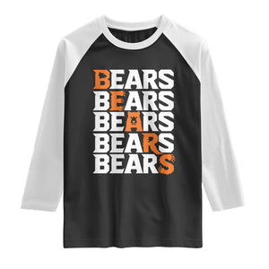 Wild Bear Claws Outdoor Raglan Shirt Grizzly Bear Stacked Typography