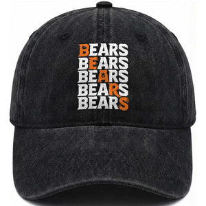 Wild Bear Claws Outdoor Washed Cotton Baseball Cap Grizzly Bear Stacked Typography