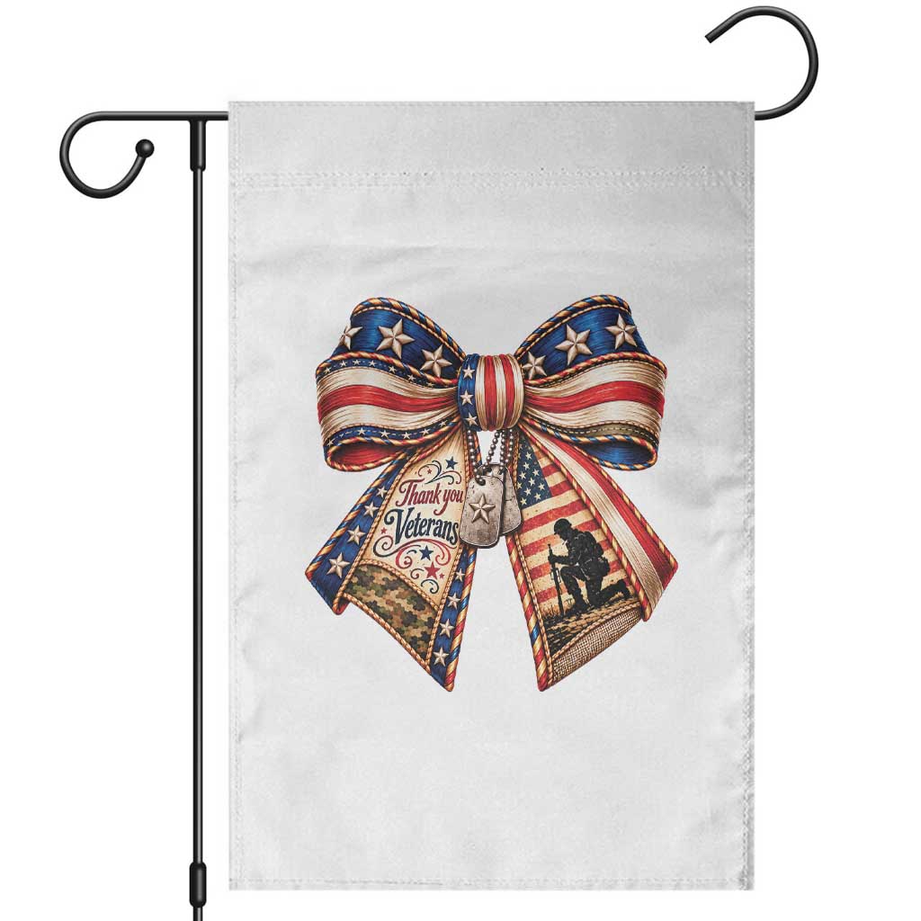 American Flag Veterans Bow Garden Flag Thank You Military Gift