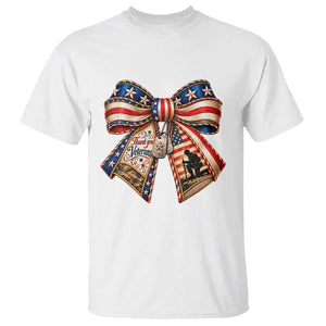 American Flag Veterans Bow T Shirt Thank You Military Gift