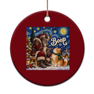 Krampus Cat Nose Boop Starry Night Ceramic Ornament Funny Christmas Gift