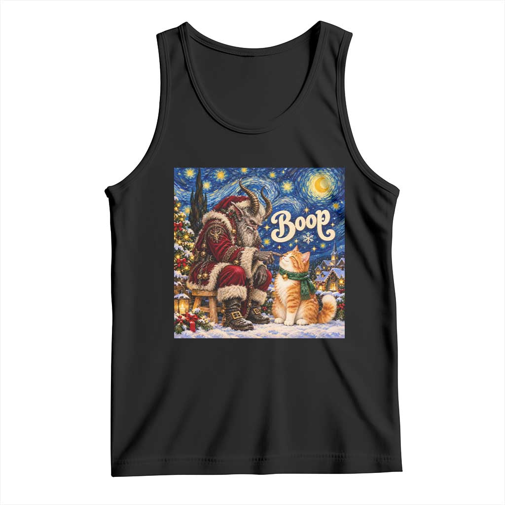 Krampus Cat Nose Boop Starry Night Tank Top Funny Christmas Gift