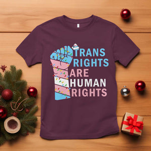 Trans Rights Are Human Rights T Shirt Christmas LGBTQ Supporter Gift TS12 Maroon Print Your Wear