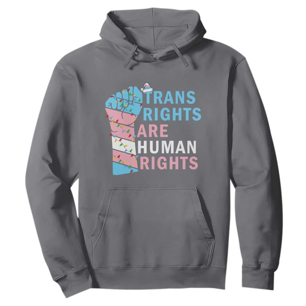 Trans Rights Are Human Rights Hoodie Christmas LGBTQ Supporter Gift TS12 Charcoal Print Your Wear