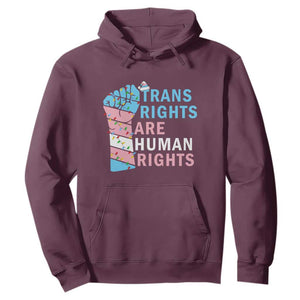 Trans Rights Are Human Rights Hoodie Christmas LGBTQ Supporter Gift TS12 Maroon Print Your Wear