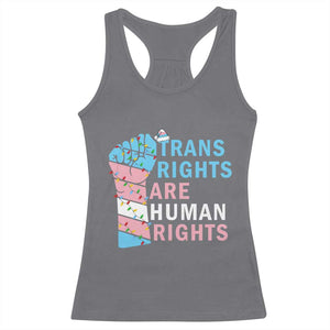 Trans Rights Are Human Rights Racerback Tank Top Christmas LGBTQ Supporter Gift TS12 Charcoal Print Your Wear