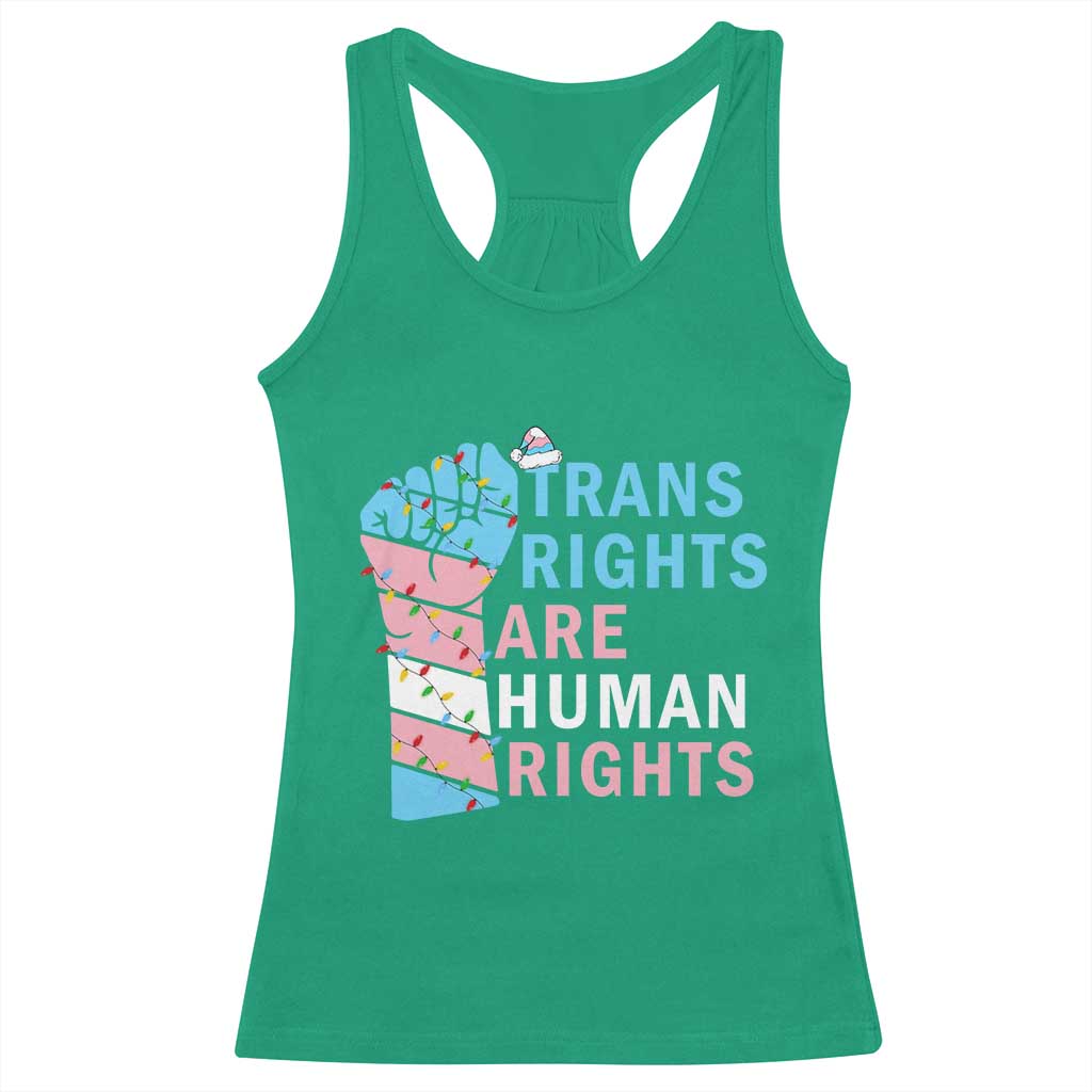 Trans Rights Are Human Rights Racerback Tank Top Christmas LGBTQ Supporter Gift TS12 Irish Green Print Your Wear
