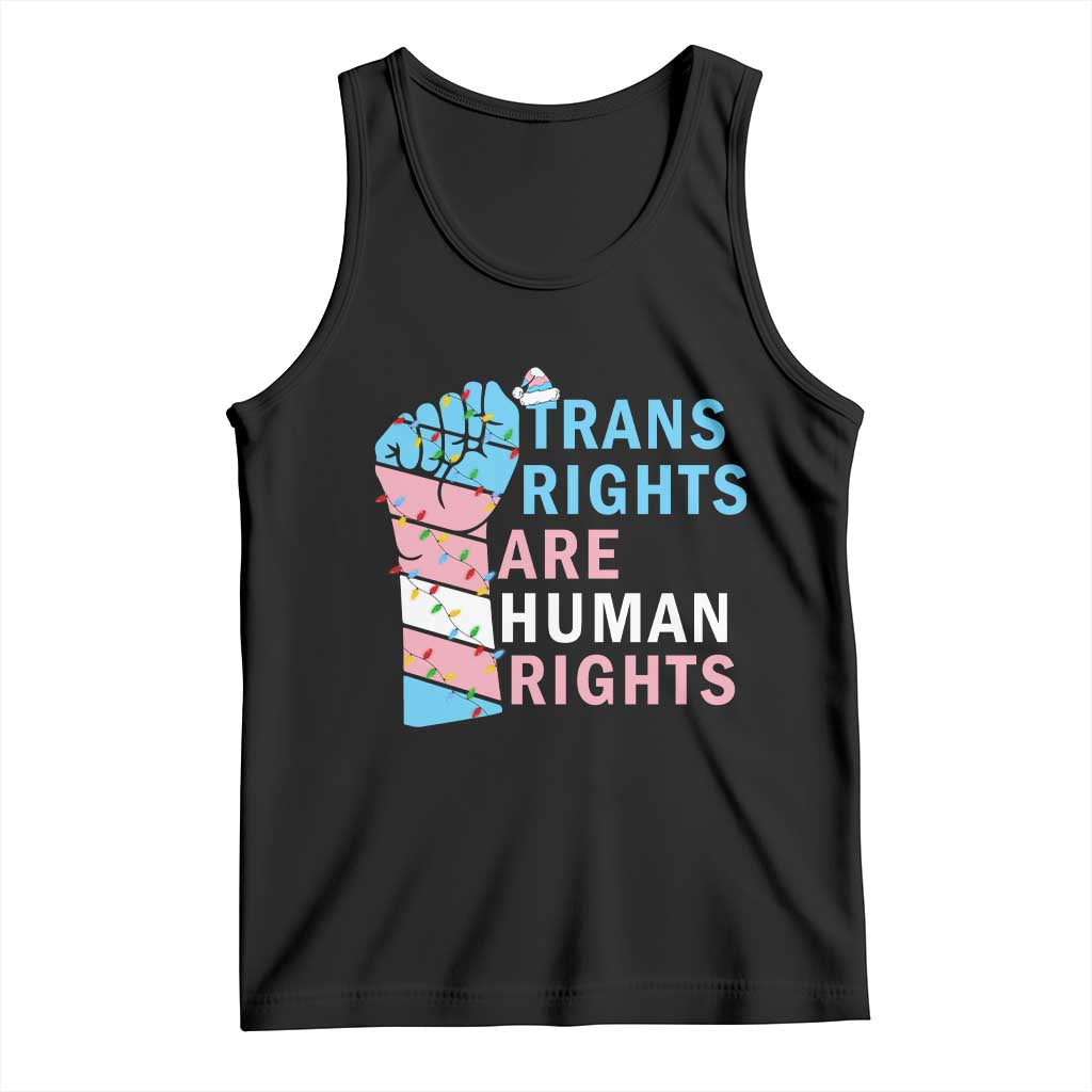 Trans Rights Are Human Rights Tank Top Christmas LGBTQ Supporter Gift TS12 Black Print Your Wear