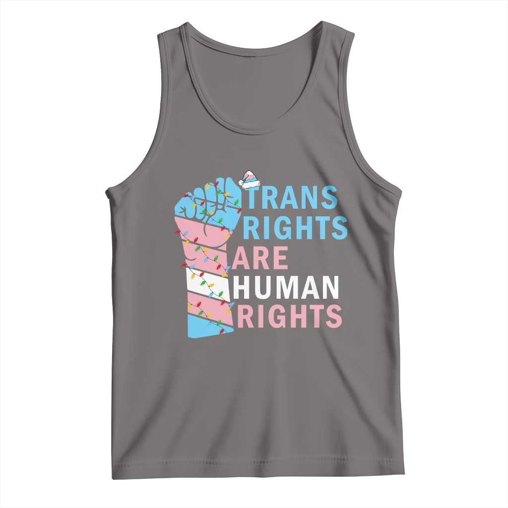 Trans Rights Are Human Rights Tank Top Christmas LGBTQ Supporter Gift TS12 Deep Heather Print Your Wear