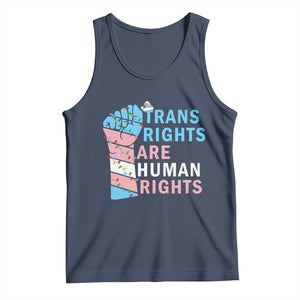 Trans Rights Are Human Rights Tank Top Christmas LGBTQ Supporter Gift TS12 Navy Print Your Wear
