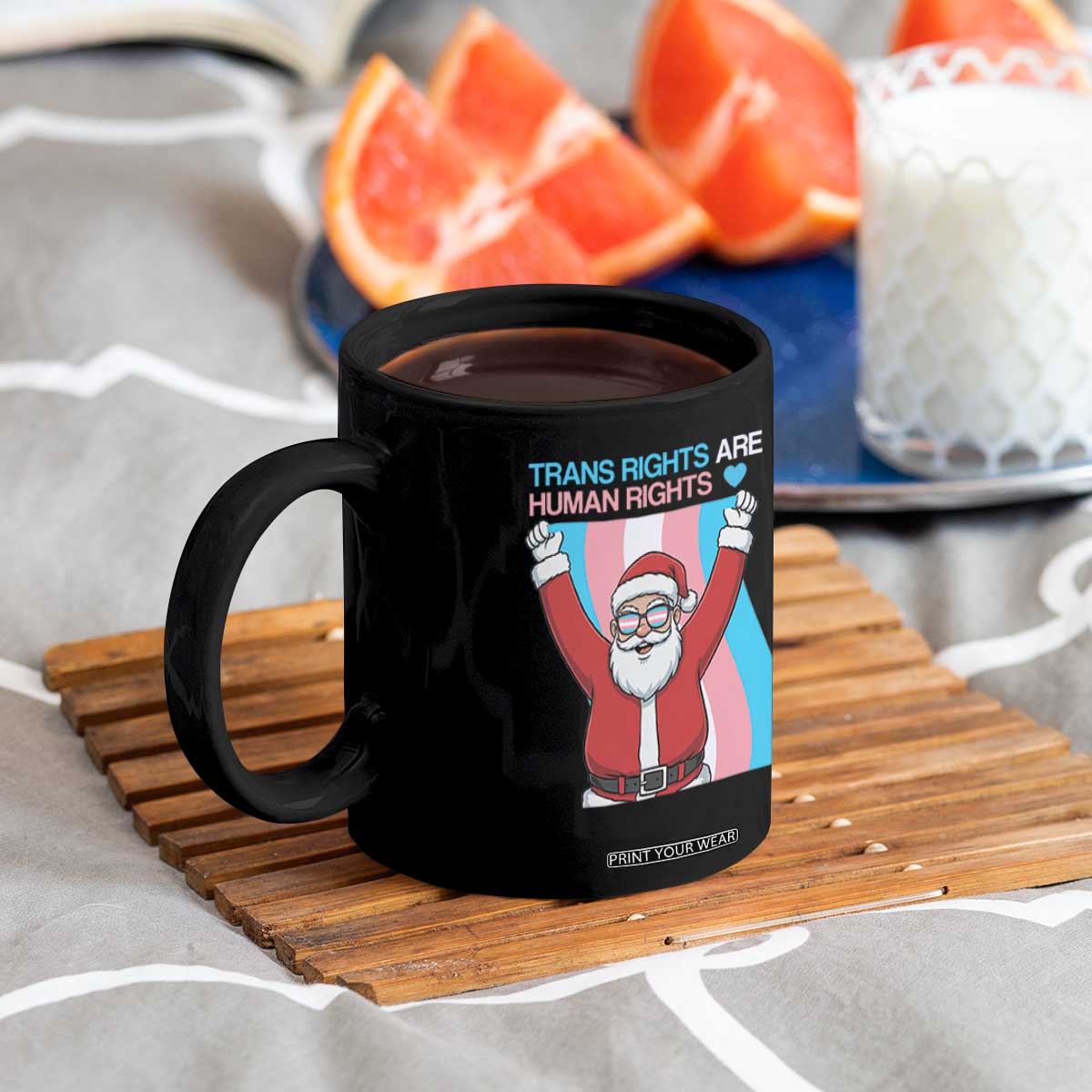 Christmas Trans Rights Are Human Rights Coffee Mug LGBTQ Advocate TS12 Print Your Wear