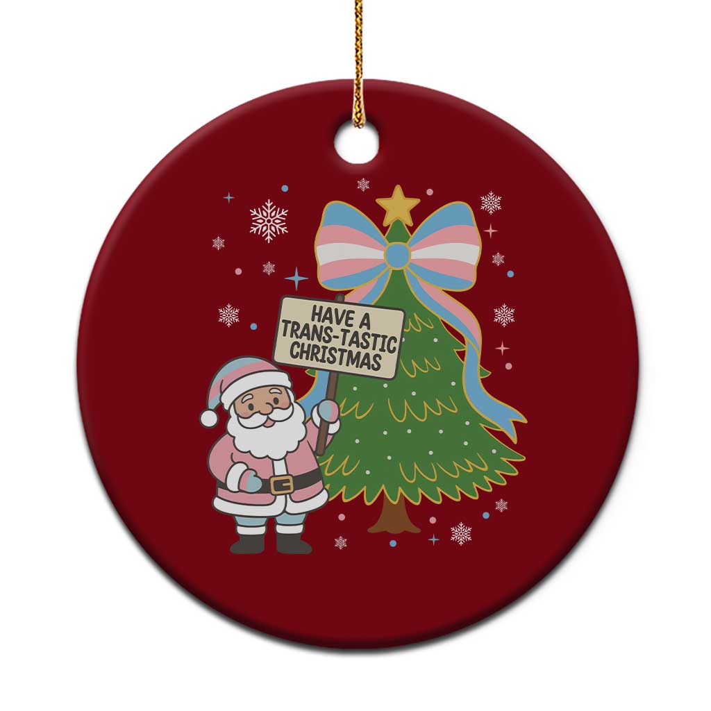 Have A Trans Tastic Christmas Ceramic Ornament Transgender Pride TS12 1pc Red Print Your Wear