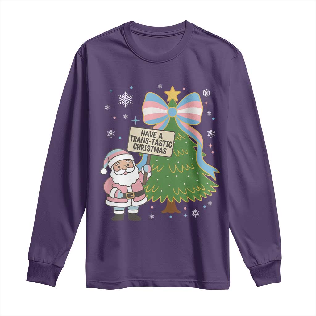 Have A Trans Tastic Christmas Long Sleeve Shirt Transgender Pride TS12 Purple Print Your Wear