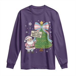 Have A Trans Tastic Christmas Long Sleeve Shirt Transgender Pride TS12 Purple Print Your Wear