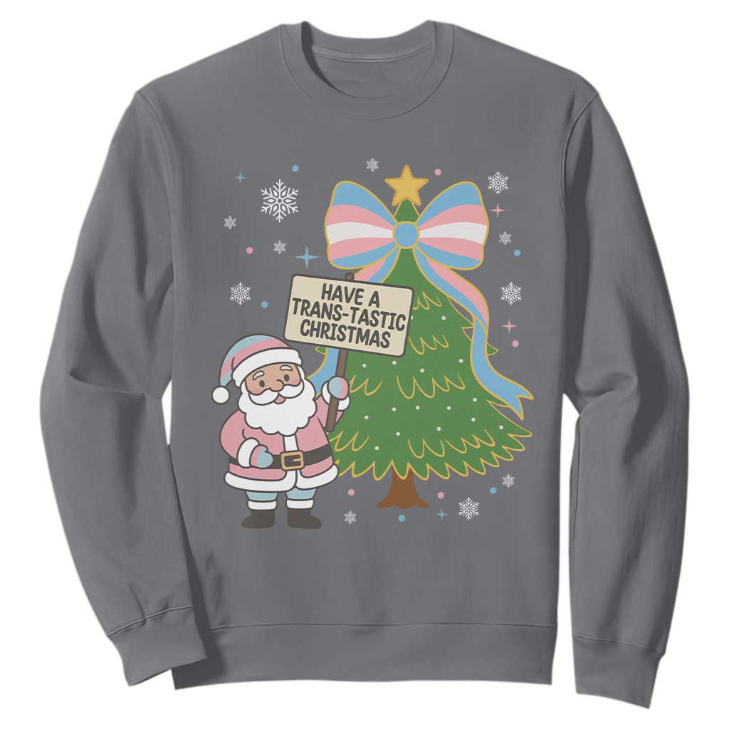 Have A Trans Tastic Christmas Sweatshirt Transgender Pride TS12 Charcoal Print Your Wear