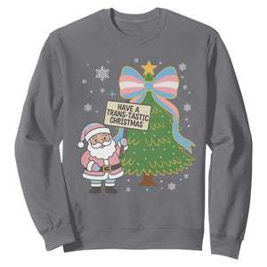 Have A Trans Tastic Christmas Sweatshirt Transgender Pride TS12 Charcoal Print Your Wear