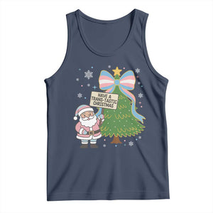 Have A Trans Tastic Christmas Tank Top Transgender Pride TS12 Navy Print Your Wear