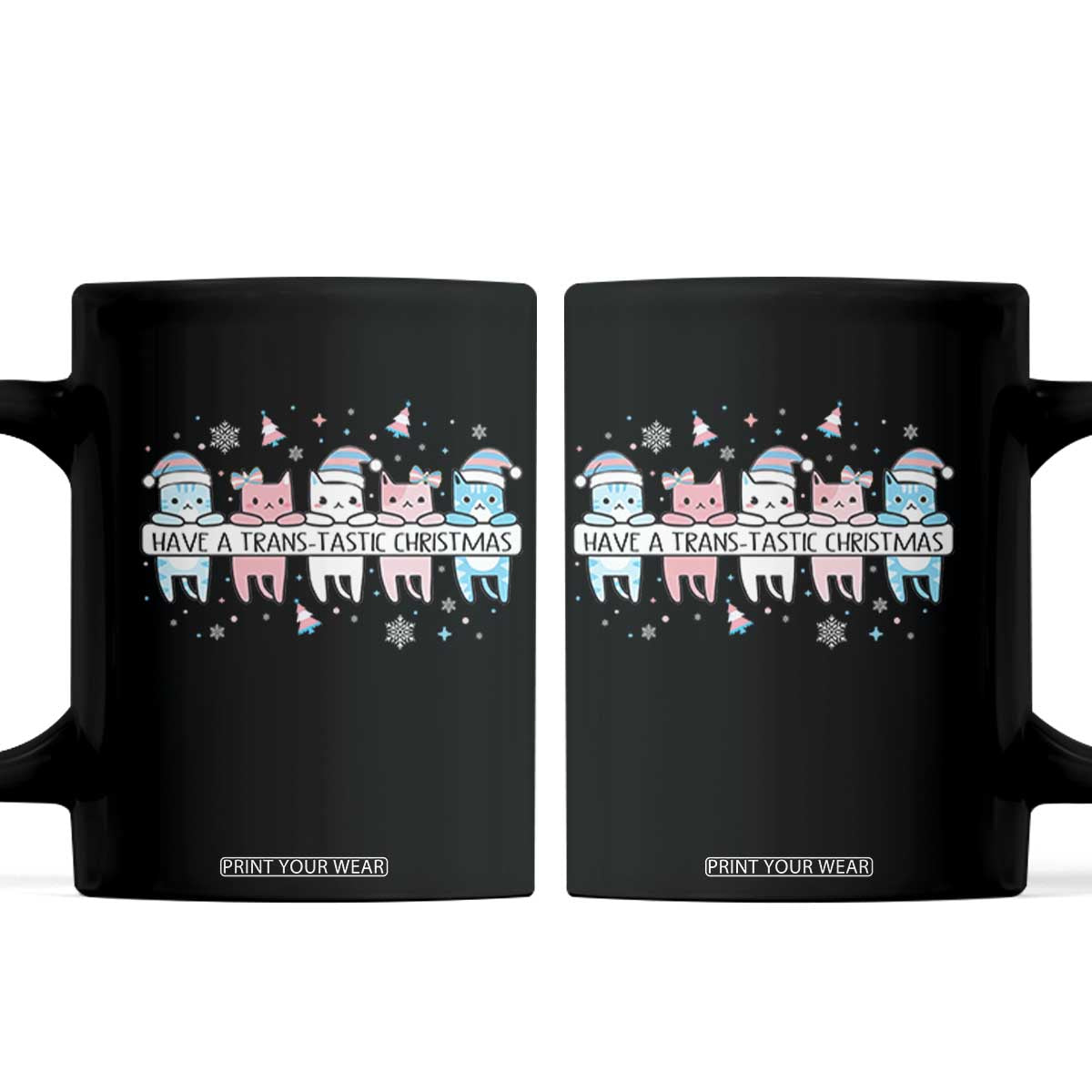 Have A Trans Tastic Christmas Gift Coffee Mug LGBTQ Cat Lover TS12 Black Print Your Wear