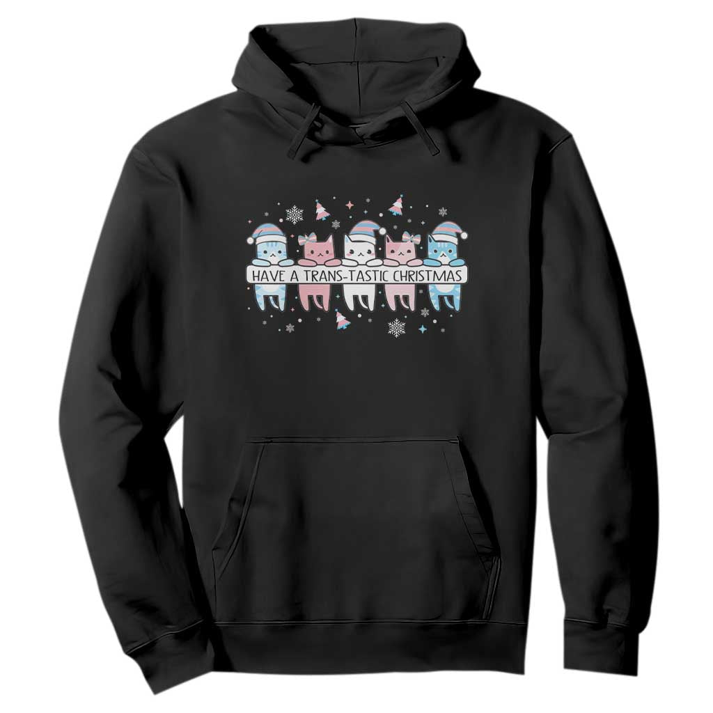 Have A Trans Tastic Christmas Gift Hoodie LGBTQ Cat Lover TS12 Black Print Your Wear