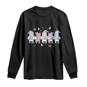 Have A Trans Tastic Christmas Gift Long Sleeve Shirt LGBTQ Cat Lover TS12 Black Print Your Wear