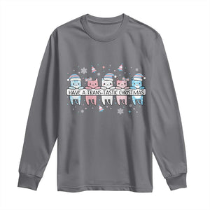 Have A Trans Tastic Christmas Gift Long Sleeve Shirt LGBTQ Cat Lover TS12 Charcoal Print Your Wear